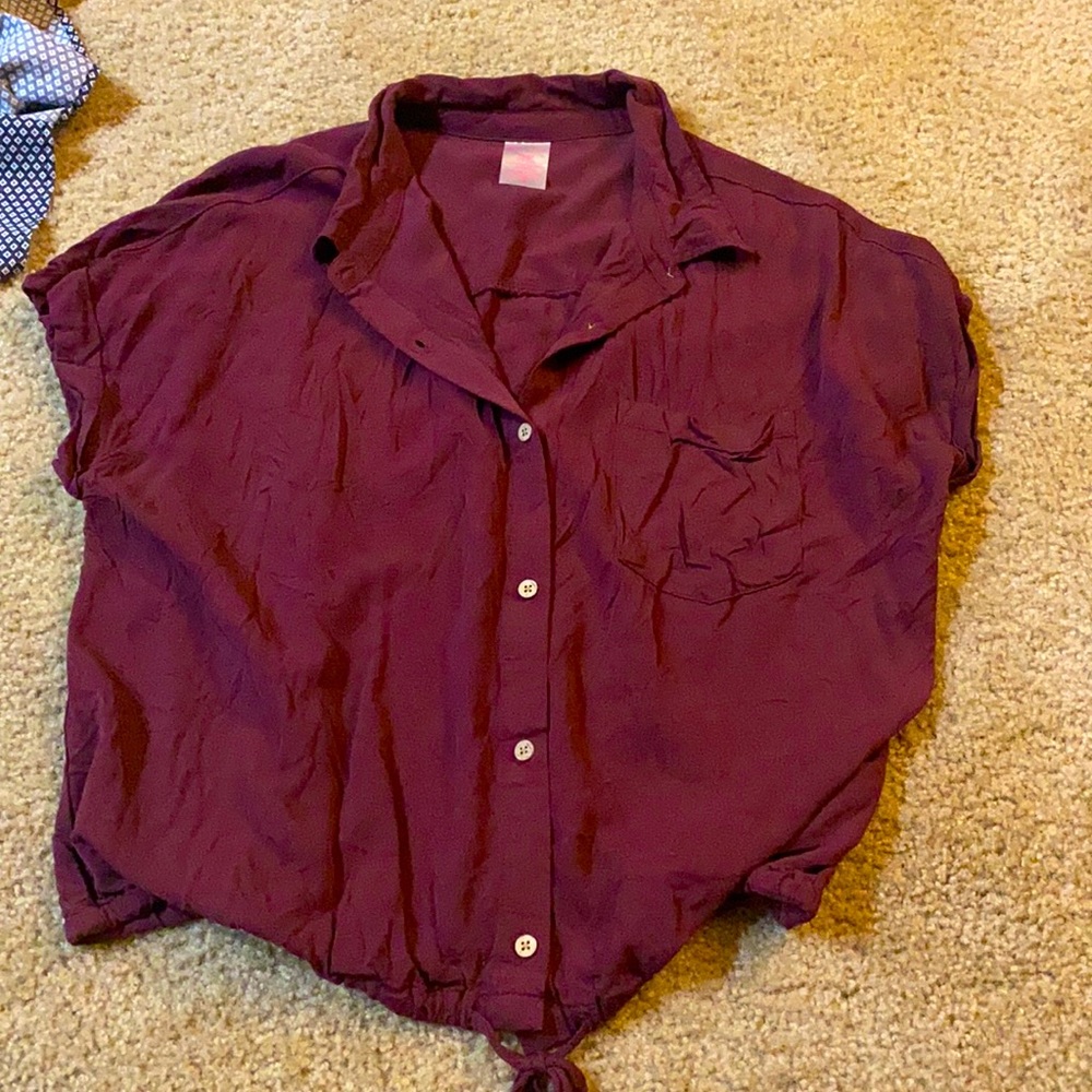 Maroon Button up blouse
